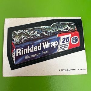 Topps chewing gum sticker rinkled wrap Reynolds foil advertising humor brand